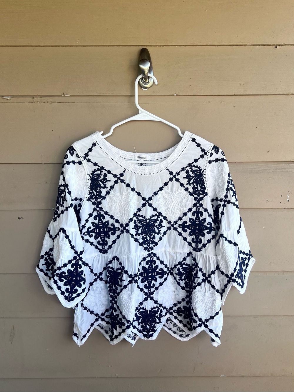 Kindred Boho Embrordiered Baby Doll Top Size M
